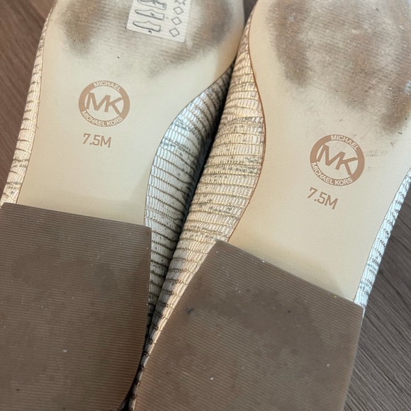 Michael Kors Collection Gold Pom Flats - Picture 4 of 4
